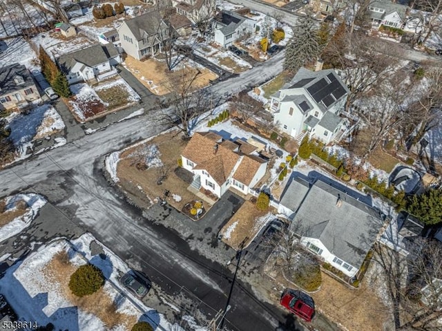 aerial view with a residential view