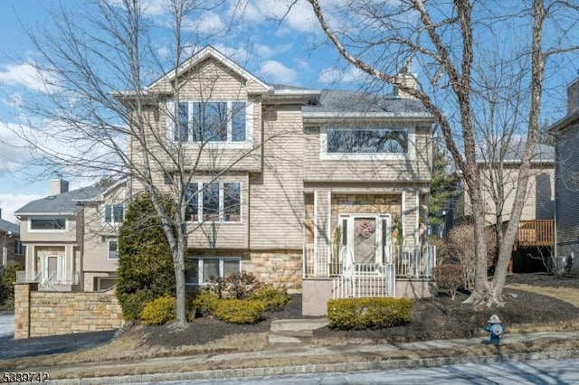 view of front of property with stone siding