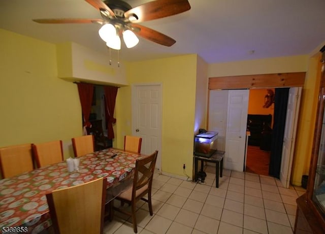 dining room with light tile patterned floors