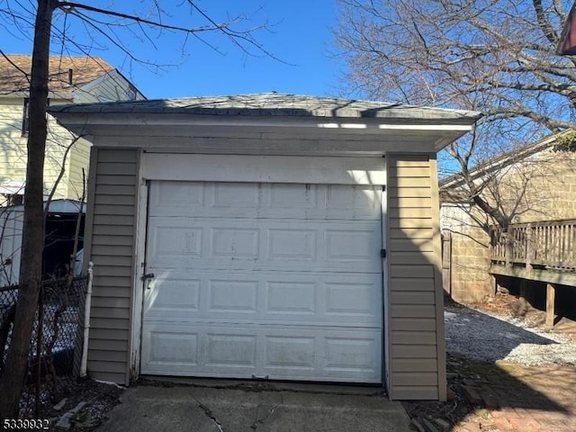 view of garage