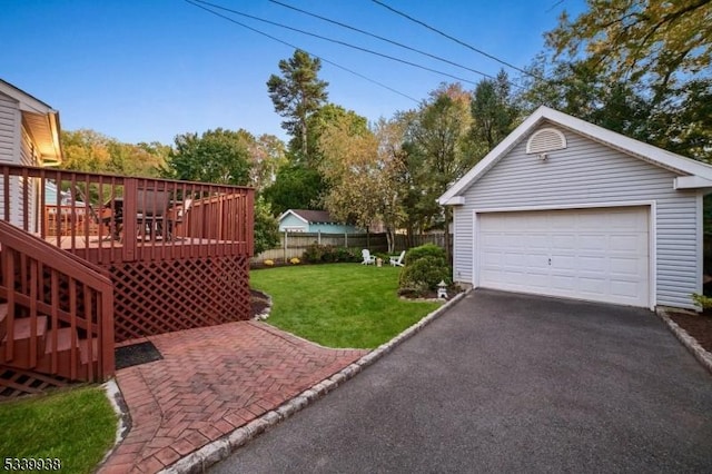 detached garage with fence