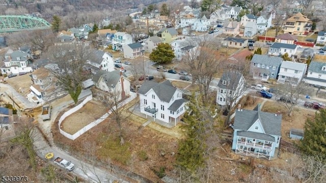 aerial view with a residential view