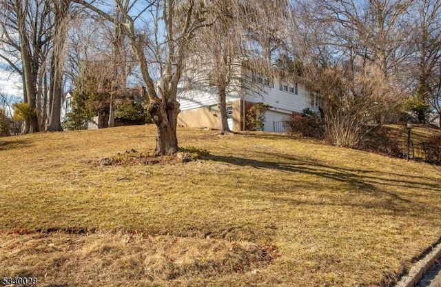 view of yard featuring an attached garage