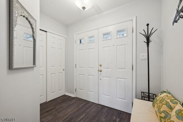 entrance foyer featuring dark wood finished floors