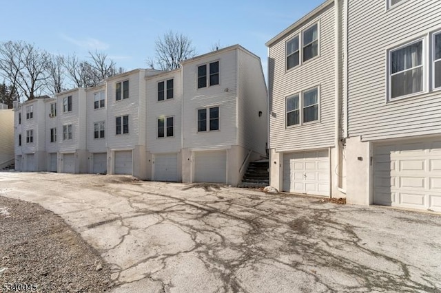 exterior space featuring a garage