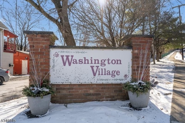 view of community sign