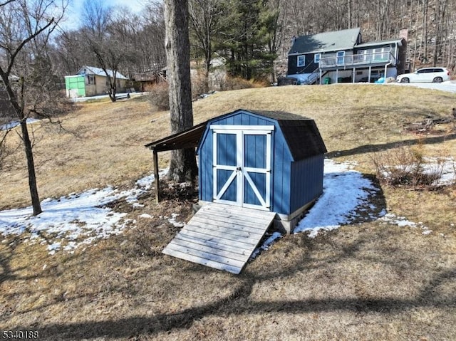 view of shed