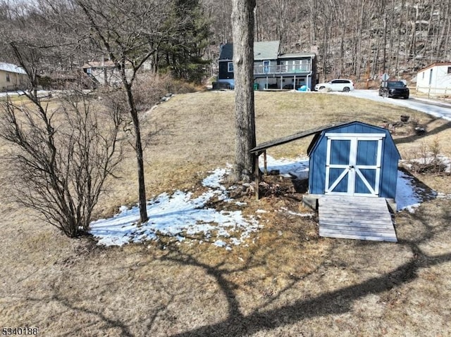 view of shed