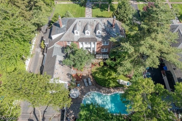 75 Crest Dr, South Orange Village Twp, NJ 07079 - view from above of property featuring a pool