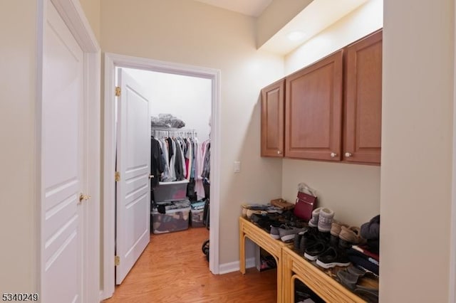 interior space featuring light wood-type flooring