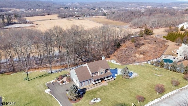 drone / aerial view with a rural view