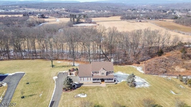 drone / aerial view featuring a rural view