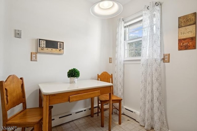 dining room with light floors