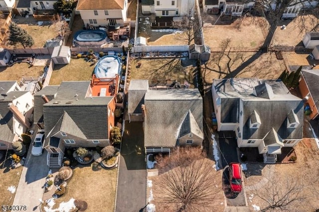 bird's eye view with a residential view