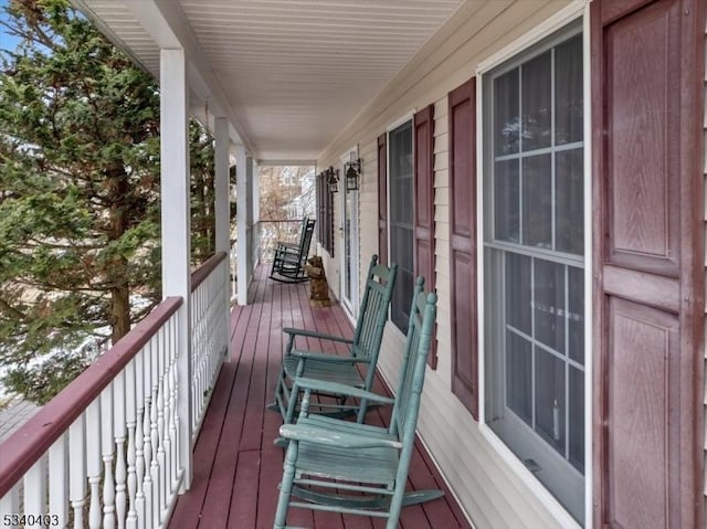 wooden deck with a porch
