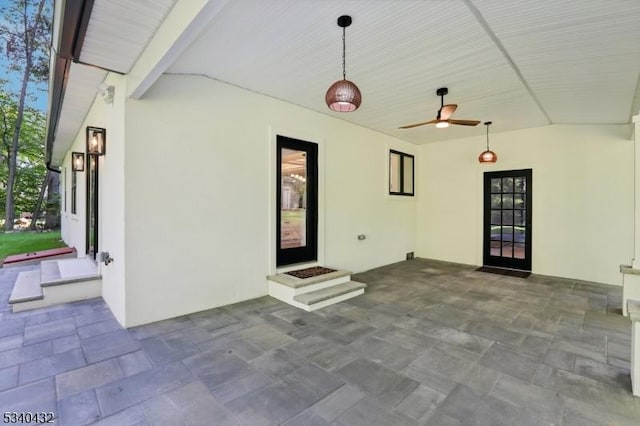 view of patio / terrace with ceiling fan