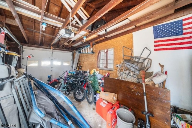 garage featuring a garage door opener