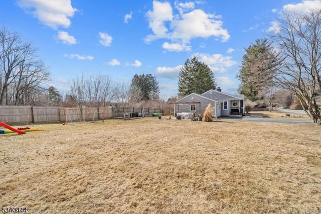 view of yard with fence