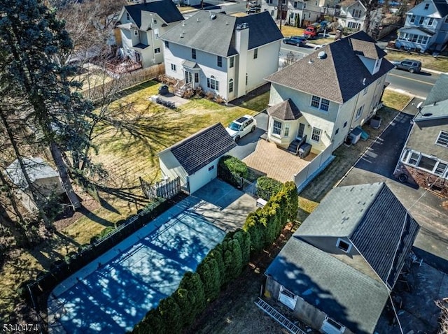 drone / aerial view with a residential view