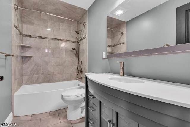 637 Bensel Dr, Mount Arlington Boro, NJ 07850 - bathroom with toilet,  shower combination, vanity, and baseboards
