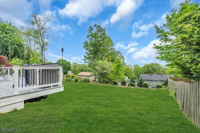 637 Bensel Dr, Mount Arlington Boro, NJ 07850 - view of yard with a wooden deck and view of wooded area