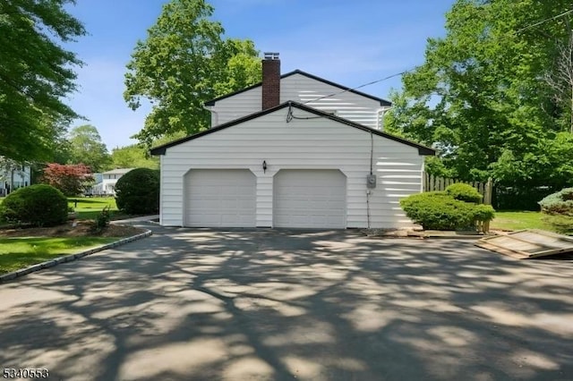 view of home's exterior with a chimney