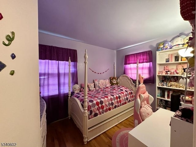 bedroom featuring dark wood finished floors