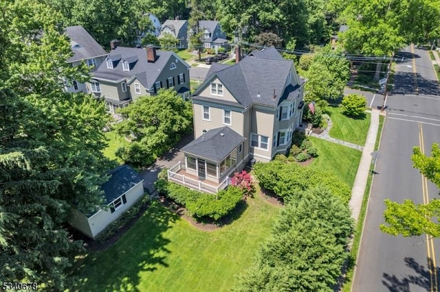 drone / aerial view with a residential view