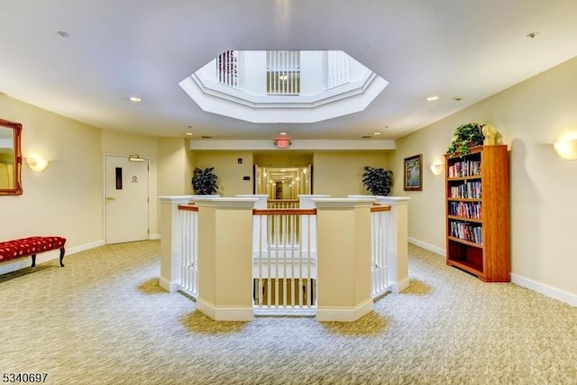 welcome area with a skylight