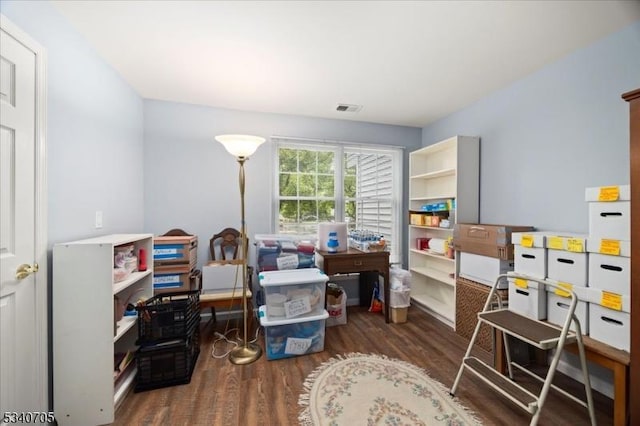 office area featuring wood finished floors
