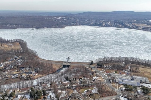 aerial view with a mountain view