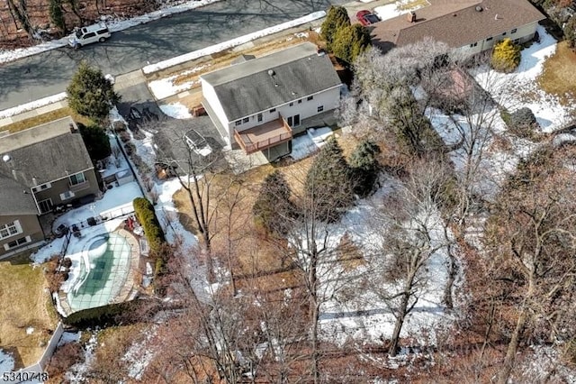 view of snowy aerial view