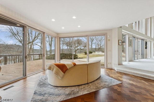 interior space featuring recessed lighting and visible vents