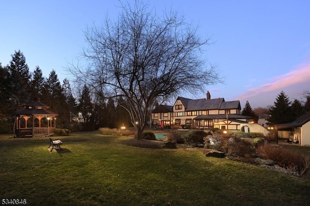 view of yard featuring a gazebo