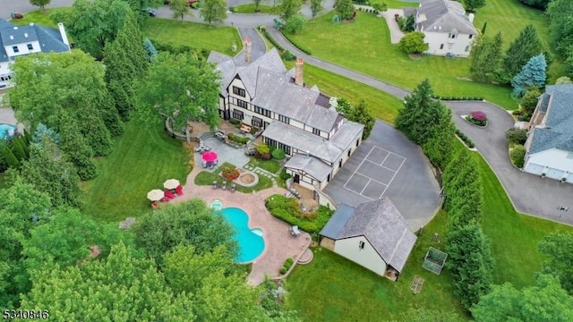 drone / aerial view with a residential view