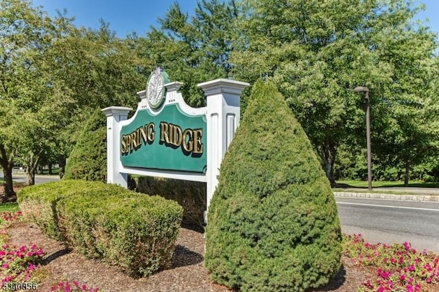 view of community sign