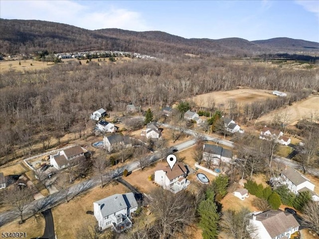 bird's eye view featuring a mountain view