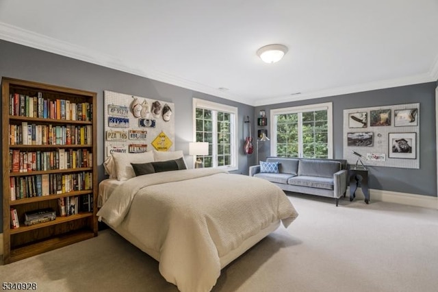 35 Geiger Ln, Warren Twp, NJ 07059 - carpeted bedroom with ornamental molding and baseboards