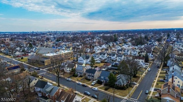 aerial view with a residential view