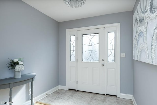 foyer with baseboards