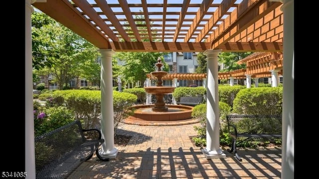 view of patio with a pergola