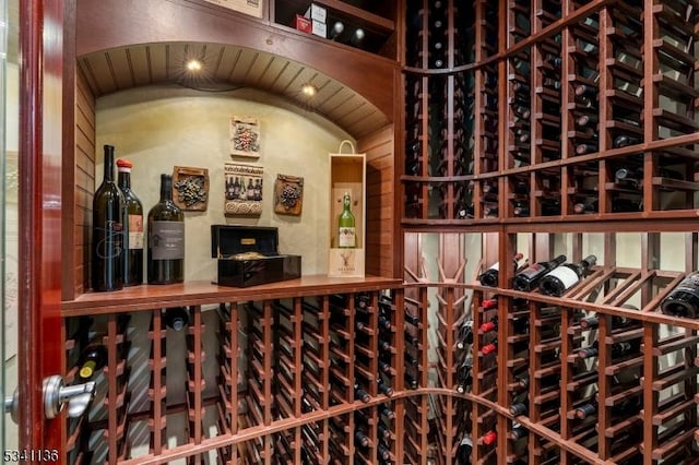 view of wine room