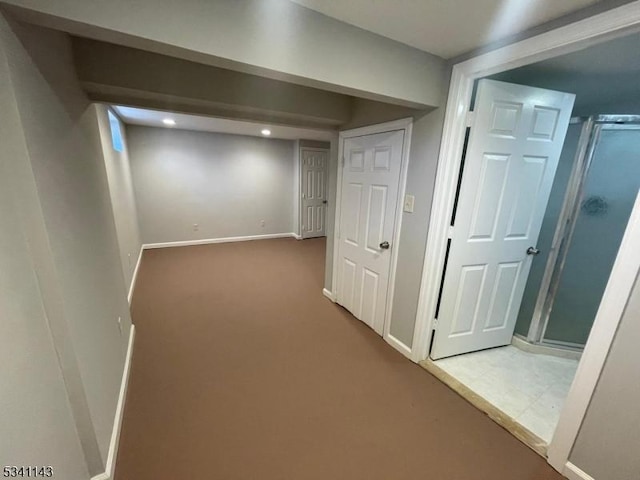 hallway with baseboards