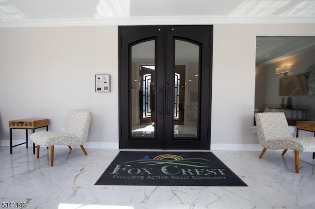 entrance to property with french doors