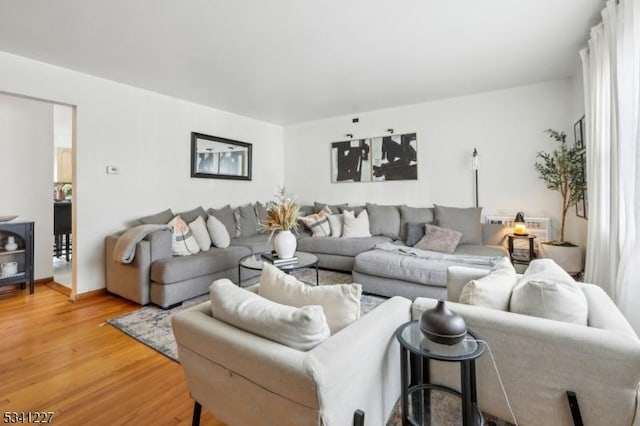 living area with light wood finished floors