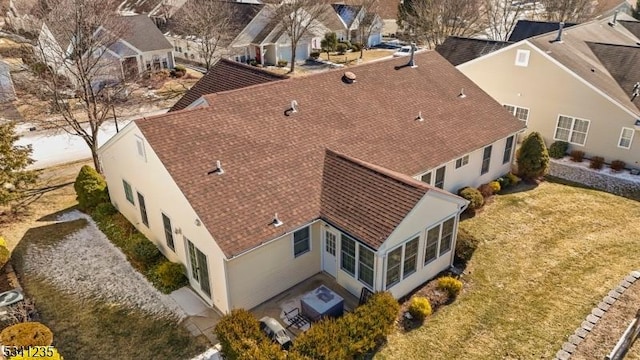 aerial view with a residential view