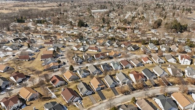 drone / aerial view with a residential view