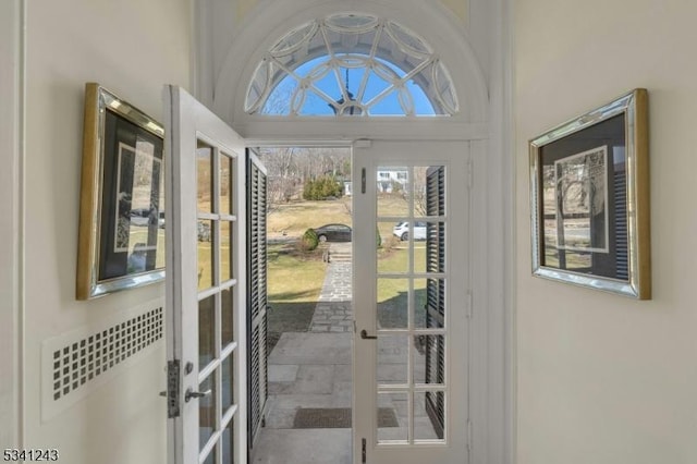 doorway featuring french doors