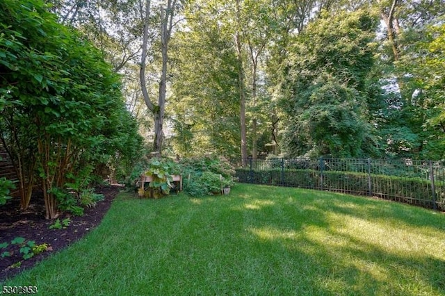 view of yard featuring fence