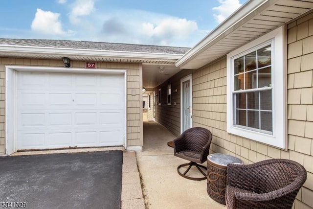 garage with driveway